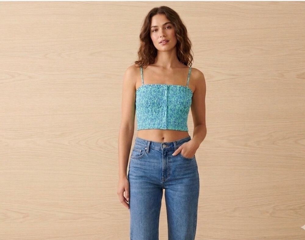 Women's Garden Floral Smocked Peplum Tank Top-Roller Rabbit for Target XS